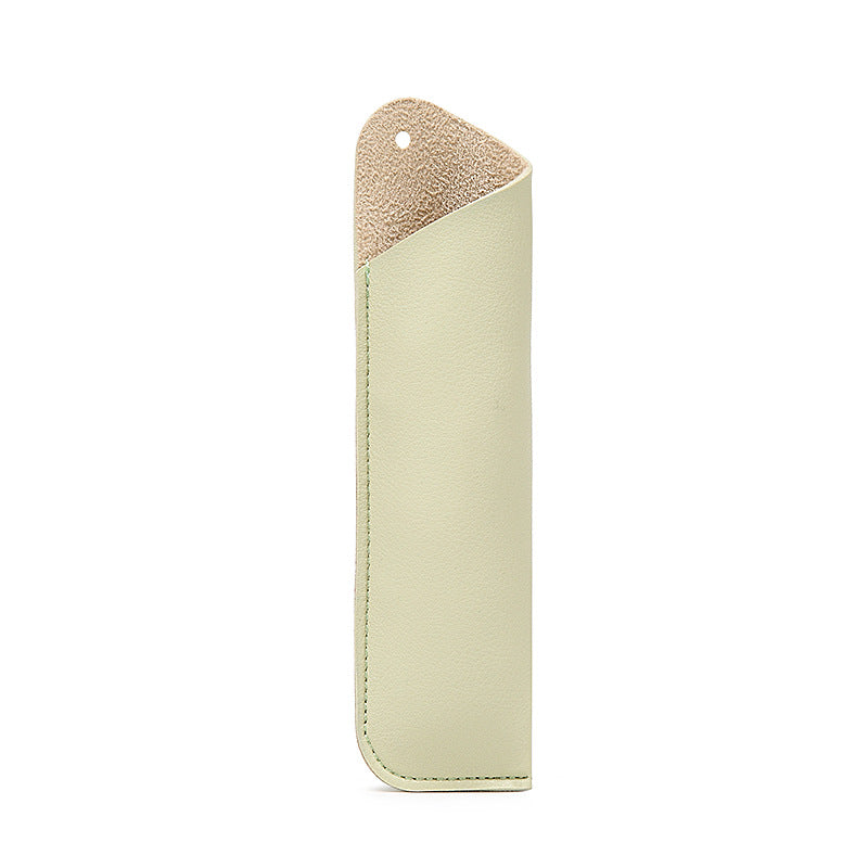 Wholesale PU Leather Creative Simple Pen Protective Cover Diy Student Solid Color Pencil Bag